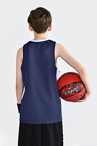 Youth Boys Reversible Mesh Performance Athletic Basketball Jerseys Blank Team Uniforms for Sports Scrimmage