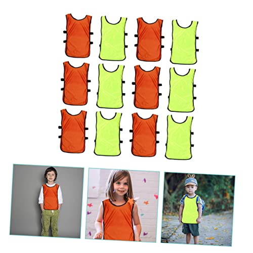 12Pcs Sports Vests Quick Dry Soccer Pinnies Breathable Team Practice Jerseys with Open Sides for Boys and Lightweight Washable