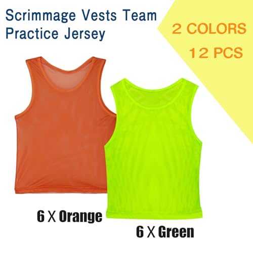 Pinnies Team Practice Vests for Child Youth Teen Adult,Mesh Scrimmage Jersey for Soccer Football Basketball