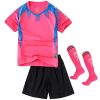 Kids Soccer Jersey Set with Socks for Boys Girls Uniform Athletic Jersey Sportswear Kit