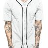 Made in USA Mens Premium Button Down Baseball Jersey Team Uniform Hip Hop Urban Tee Shirt