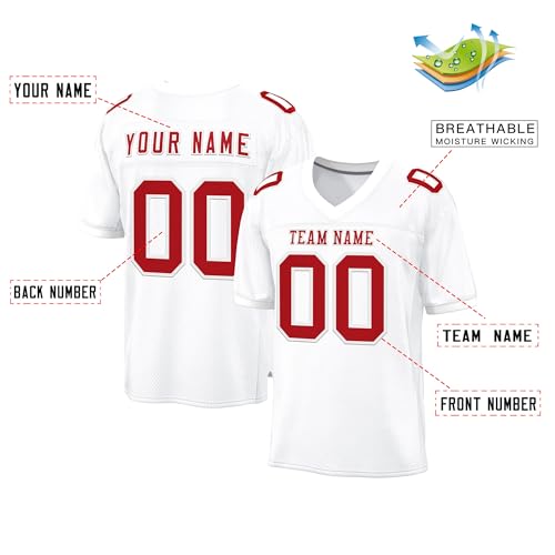 Custom Football Jersey Personalized Stitched Letters Number,Practice Football Uniform for Adult Youth S-7xl