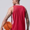 Reversible Men's Mesh Athletic Basketball Jersey Single for Team Scrimmage