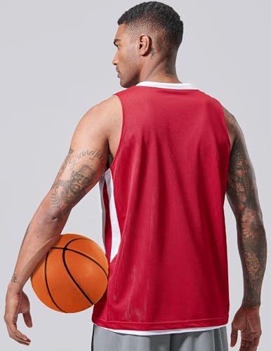 Reversible Men's Mesh Athletic Basketball Jersey Single for Team Scrimmage
