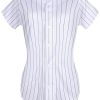 Womens Baseball Jersey Button Down Softball Jersey Short Sleeve Tee Hip Hop Shirt Active Team Sports Uniforms