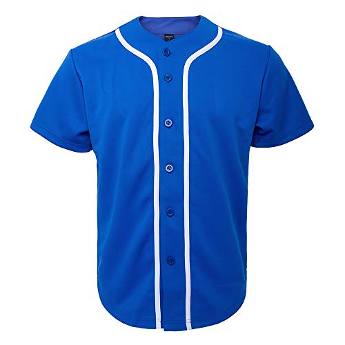 Men's Baseball Jersey Plain Button Down Shirts Team Sports Uniforms