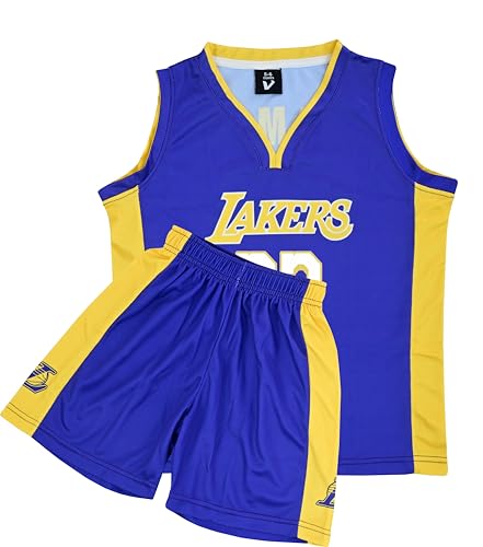 Kids Basketball Kit, 2 Piece Sleeveless Kids Basketball Jersey Shirt & Shorts for 2-14 Years Unisex Children