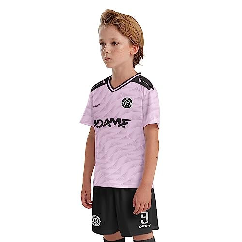 Kids Custom Soccer Jersey, Youth Personalized Football Shirt Short Set, Boy Girl Cool Team Uniform
