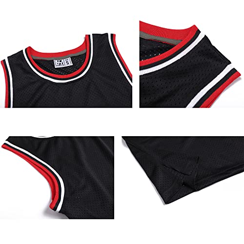 Pack of 3 Men's Basketball Jerseys Mesh Athletic Team Sports Uniforms Hip Hop Shirts Tank Tops