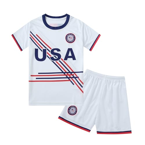 Kids Soccer Jersey Kit Boys Girls Youth Soccer Shirt Shorts Set Team Sports Training Uniform Gift