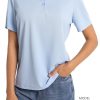 5 Pack Women's Polo Shirts Short Sleeve 3 Buttons Collared Uniform Tops Moisture-Wicking T-Shirts for Work & Casual