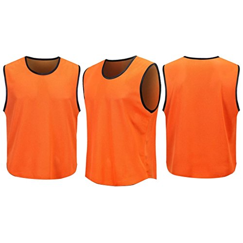 DH Mens Soccer Sports Team Practice Pinnies Scrimmage Training Mesh Vests -12 Pcs Pack