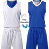 10 Pack Youth Boys Reversible Mesh Performance Athletic Basketball Jerseys Blank Team Uniforms for Sports Scrimmage Bulk