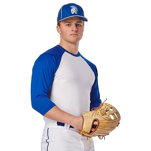 Three-Quarter Raglan Sleeve Lightweight Polyester Baseball Shirt with Mesh Side Inserts