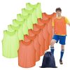 12-Pack Scrimmage Vests, Kids & Adult Practice Jerseys, Breathable Mesh Pinnies for Basketball, Soccer & Sports