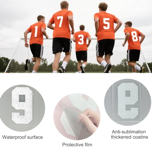 218 Pcs Heat Transfer Letters and Numbers Set - 8" & 2.5" Numbers, 2" Letters Iron on Vinyl Stickers for Clothing, Uniforms |