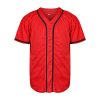 Mens Blank Plain Baseball Jersey Button Down Shirts Sports Hip Hop Hipster Jersey S-3XL Black White Grey Red Blue