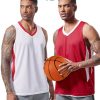 Reversible Men's Mesh Athletic Basketball Jersey Single for Team Scrimmage