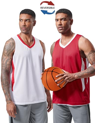 Reversible Men's Mesh Athletic Basketball Jersey Single for Team Scrimmage