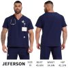 Scrub Tops for Men - V-Neck Scrubs with 3 Pocket Men's Overalls, for Nurse, Dentist, Vets, Team