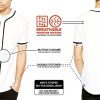 Mens Baseball Button Down Jersey Hipster Hip Hop T Shirts