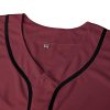Blank Baseball Jersey, Short Sleeve Plain Jersey Shirt Sports Hip Hop for Men Women(X-Large, Claret)