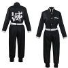 Mens Cosplay Costume Japanese Anime Cosplay Black Team Uniform Kimonos Outfit With Belt