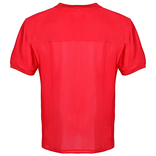 Men Blank Plain Football Jersey Practice Team Sports Uniforms Hip Hop Hipster Short Sleeve Mesh Pullover Shirts S-3XL