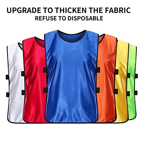 Scrimmage Training Vest Team Sports Pinnies Reversible Numbered Soccer Team Pennies Kids Youth Adult Jerseys (24 Pack)