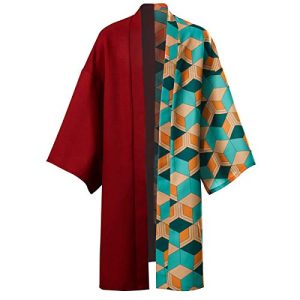 Mens Tomioka Giyuu Cosplay Costume Anime Haori Halloween Outfit Robe Kimono