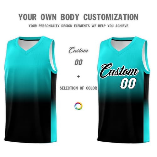 Personalized Gradient Basketball Jersey Shorts Printed Team Jersey with Name Number for Men Youth Basketball Uniform