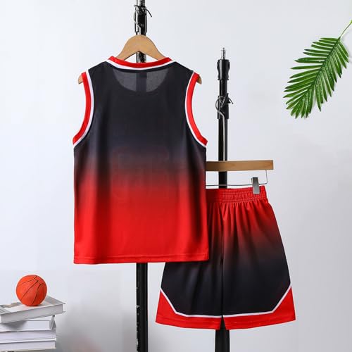 Basketball Jerseys 23# for Kids Youth Sports T-Shirt Jersey Boys Girls Gradient Basketball Uniform Set 6-16Years