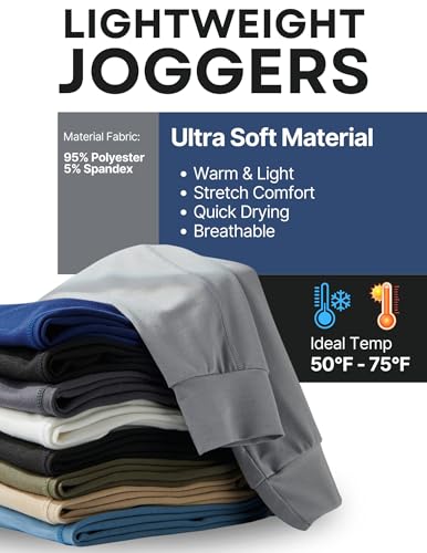 3 Pack Boys Lightweight Jogger Pants, Youth Athletic Sweatpants, Kids Toddlers Clothes Apparel