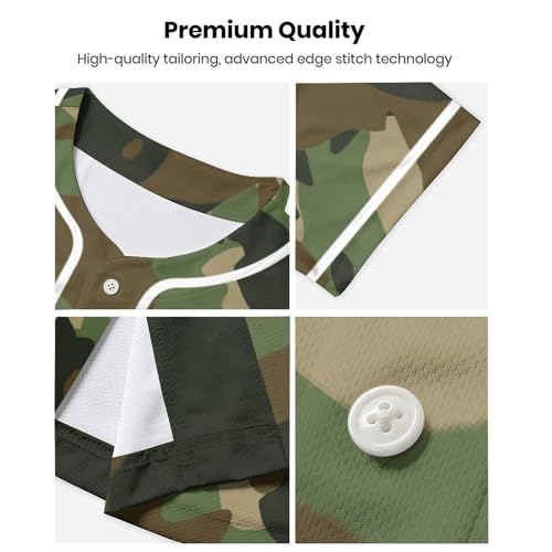 Men Baseball Jersey Solid Shirts Plain Casual Button Down Short Sleeves T-Shirt Sports Uniform S-2XL
