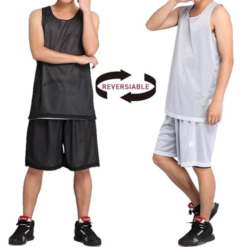 Men's Reversible Basketball Jersey Blank Mensh Jersey Team Uniform Custom Basketball Shirts XS-XXL