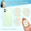 40Pcs Self-Adhesive Chenille Number Patches 0-9 with Glitter Border for Team Jerseys, Sports Uniforms, Football, Jeans, Bags
