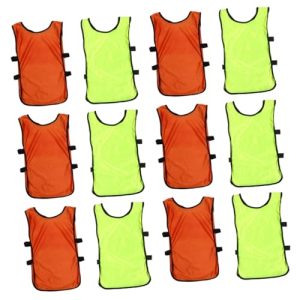 12Pcs Breathable Sports Vests with Open Sides Lightweight Soccer Pinnies for Youth Team Practice Basketball Football Outdoor