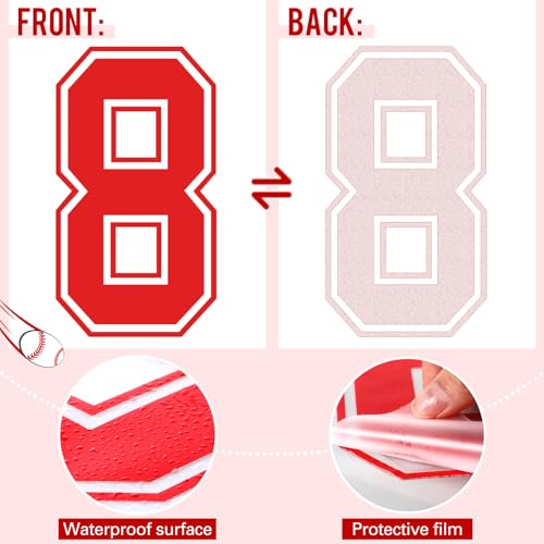 176 Sheets 1936 Pcs Iron on Numbers for Jersey T-Shirt Heat Transfer Numbers 0-9 for Fabric Clothing Sports Jersey Helmet