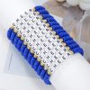 12Pcs Polymer Clay CHEER Stackable Friendship Bracelets Colorful Multilayer Heishi Surfer Clay Gold Beaded CHEER Stretch