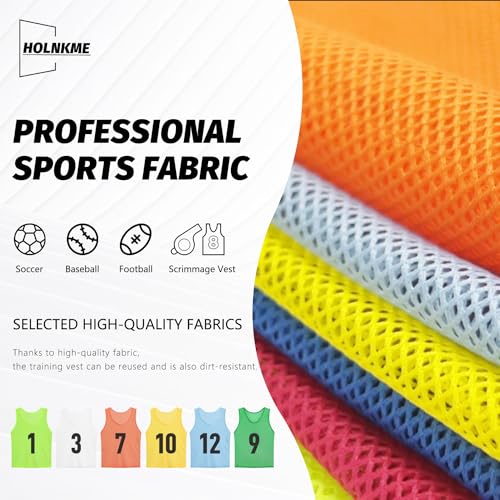 Numbered Soccer Pinnies Scrimmage Vest Soccer Bibs Sports Pennies Team Training Practice Vest for Adult Youth(12 pcs)