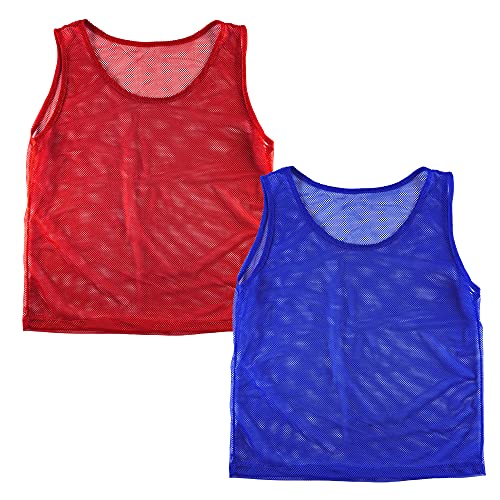 12 Pinnies Scrimmage Vests Team Practice Jersey for Child Youth Teen Lightweight