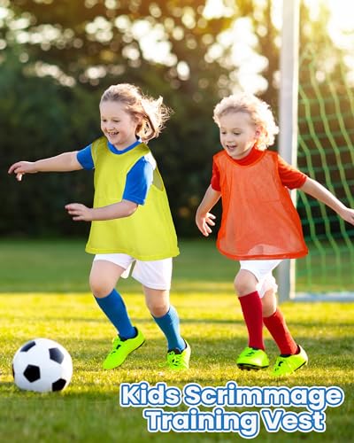 50 Pack Pinnies Bulk Scrimmage Vests Lightweight Youth Scrimmage Vests Team Soccer Basketball Jersey Pinnies for Sport