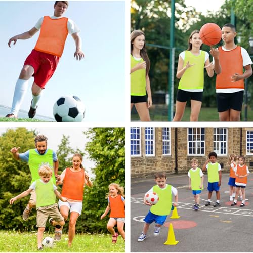 Pinnies Team Practice Vests for Child Youth Teen Adult,Mesh Scrimmage Jersey for Soccer Football Basketball