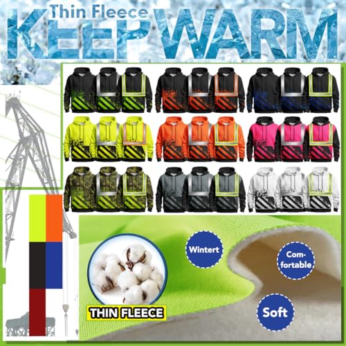 High Visibility Reflective Safety Hoodie Customize Logo Protective Workwear Team Uniform