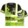 Skull Safety T-Shirts Customize Logo High Visibility Reflective Outdoor Security Team Uniform