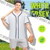 4 Pcs Baseball Jersey Men Jersey Blank Plain Button Down Baseball Jersey Short Sleeve Jersey Team for Hipster