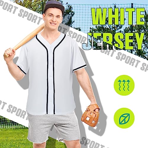 4 Pcs Baseball Jersey Men Jersey Blank Plain Button Down Baseball Jersey Short Sleeve Jersey Team for Hipster