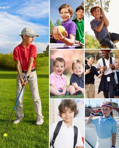 Toddler to Youth Boys' Performance Polo Kids Collared Golf Shirt School Uniform