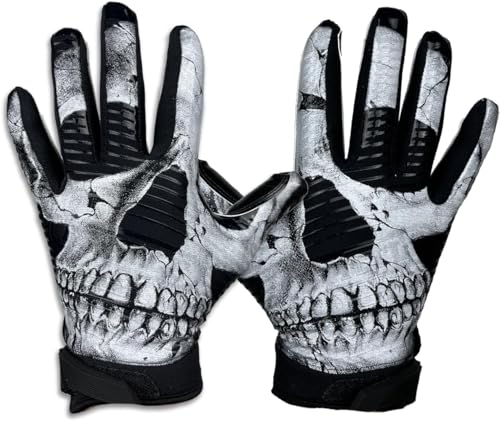 Sports Back of Hand Wide Receiver Football Gloves, Ultra-Tack Sticky & Grip, No Slip - Adult & Youth