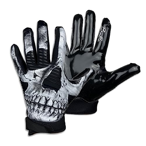 Sports Back of Hand Wide Receiver Football Gloves, Ultra-Tack Sticky & Grip, No Slip - Adult & Youth
